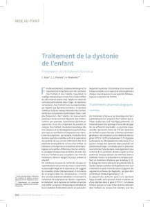 Traitement de la dystonie de l`enfant – Treatment of