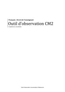 OUTIL D`OBSERVATION CM2 Français
