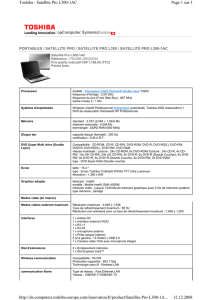 Page 1 sur 3 Toshiba - Satellite Pro L300