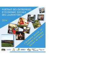 Portrait des entreprises d`économie sociale des Laurentides