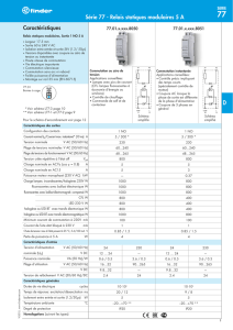 Caractéristiques Série 77 - Relais statiques modulaires 5 A