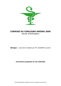 CORRIGÉ DU CONCOURS AMIENS 2009