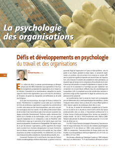Défis et développements en psychologie du travail et des