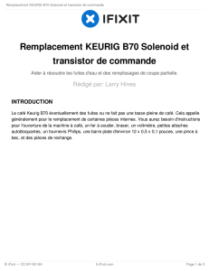 Remplacement KEURIG B70 Solenoid et transistor de