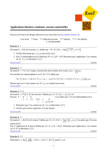 Applications linéaires continues, normes matricielles - Exo7