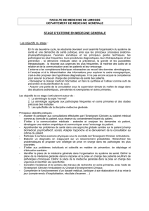 Les objectifs du stage - Faculté de Médecine de Limoges