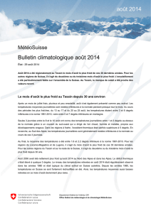 Bulletin climatologique août 2014 août 2014