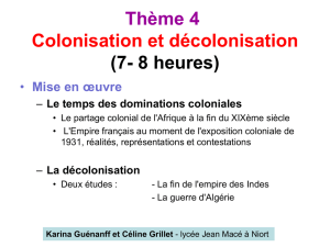 Proposition n° 1 sur la colonisation