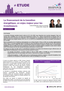 Le financement de la transition énergétique, un enjeu