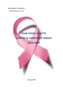 plan pour la lutte contre le cancer en tunisie 2015-2019