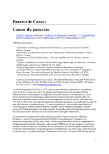 Pancreatic Cancer Cancer du pancréas