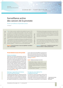 Surveillance active des cancers de la prostate – Active surveillance