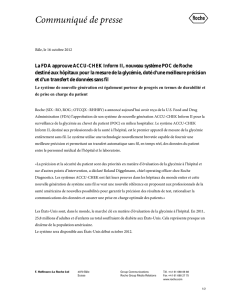 La FDA approuve ACCU-CHEK Inform II, nouveau système