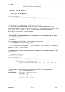 Java-TP1 RT Fonctions de base – mode console I – Utilisation en