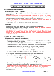 Energie dans un champ radial