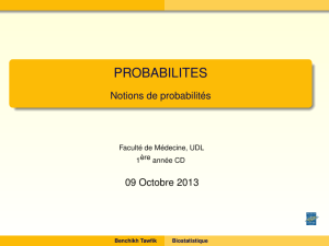 PROBABILITES - Notions de probabilités