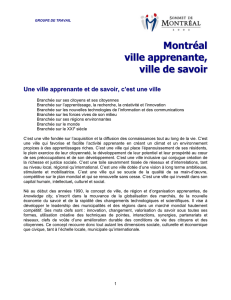 Montréal ville apprenante, ville de savoir