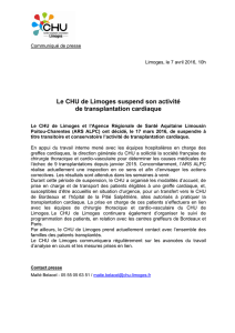 Le CHU de Limoges suspend son activité de transplantation