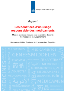 Rapport Les bénéfices d`un usage responsable des médicaments