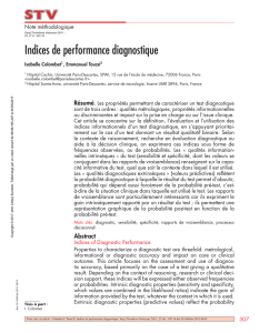 Indices de performance diagnostique