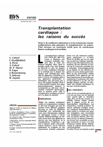 Transplantation cardiaque - les raisons du sucees - iPubli