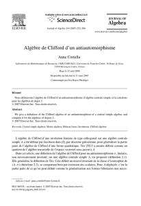 Algèbre de Clifford d`un antiautomorphisme