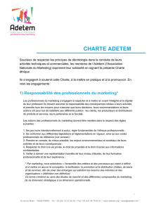 Charte éthique de l`Adetem Charte de l`éthique de l`Adetem