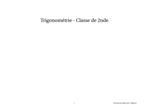 Trigonométrie - Classe de 2nde