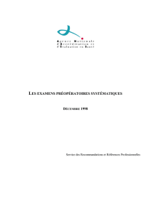 les examens préopératoires systématiques