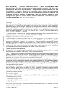 19 JUILLET 2007. – Circulaire ministérielle relative à l