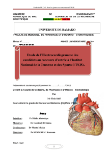 Etude de l`Electrocardiogramme des candidats au concours d`entrée