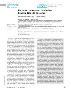 Cellules tumorales circulantes : biopsie liquide du cancer