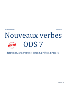 Les nouveaux verbes ODS7