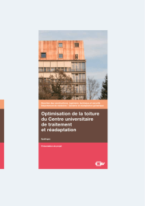 Optimisation de la toiture du Centre universitaire de traitement et