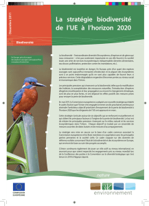 La stratégie biodiversité de l`UE à l`horizon 2020