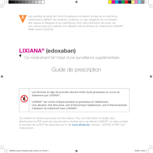 Guide de prescription LIXIANA® (edoxaban)