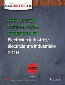 Électricien industriel/ électricienne industrielle 2016