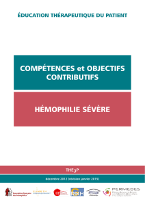 COMPÉTENCES et OBJECTIFS CONTRIBUTIFS HÉMOPHILIE