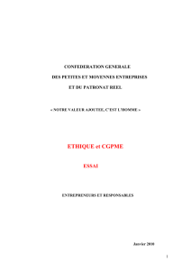 Code d`éthique de la CGPME - CGPME Rhône