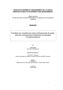 Transferts de compétences entre professionnels de santé : état des