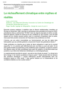 Le réchauffement climatique entre mythes et réalités