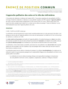Approche palliative des soins et rôle des infirmières
