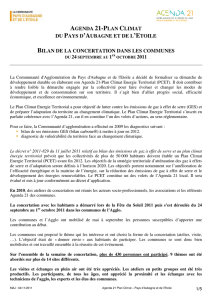 Bilan de la concertation PCET / A21 du Pays d`Aubagne et de l`Etoile