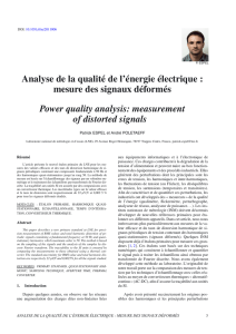 Analyse de la qualité de l`énergie électrique : mesure des signaux