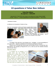 10 questions à Tahar Ben Jelloun