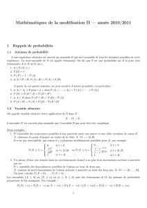 Mathématiques de la modélisation II — année 2010/2011