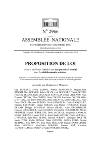 N° 2966 ASSEMBLÉE NATIONALE PROPOSITION DE LOI