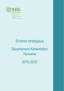 Schéma stratégique Département Alimentation Humaine 2016-2020