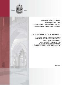 le canada et la russie : miser sur les succès d`aujourd`hui pour