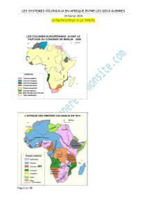les systemes coloniaux en afrique entre les deux guerres